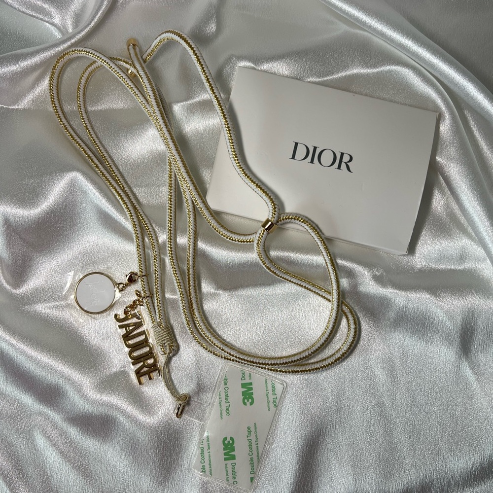 DIOR Phone Charm Lanyard ID Holder New In Box